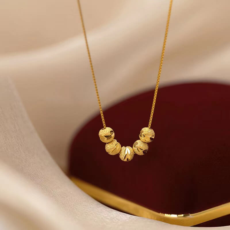 JOYERIA EUROPEA! COLLAR DORADO CINCO BENDICIONES
