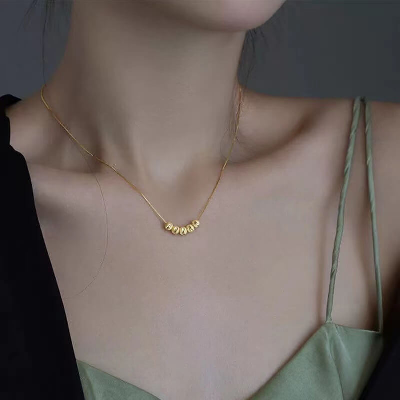 JOYERIA EUROPEA! COLLAR DORADO CINCO BENDICIONES