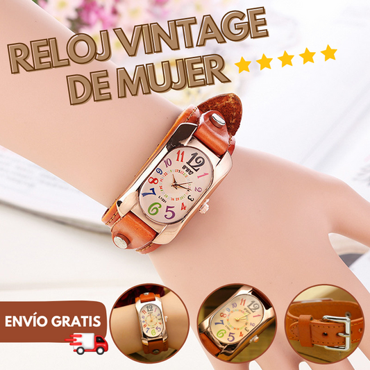 ÚLTIMA COLECCION! RELOJ VINTAGE DE CUERO PARA MUJER