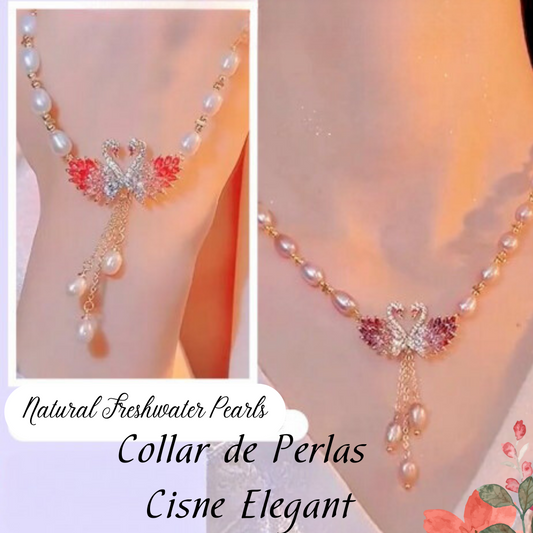 COLECCION EXCLUSIVA! COLLAR DE PERLAS CISNE ELEGANT®️