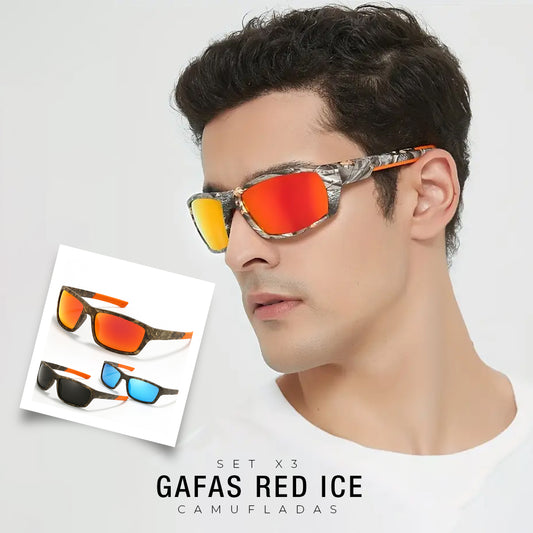 🔥OFERTA LIMITADA🔥  SET X 3 GAFAS CAMUFLADAS RED ICE
