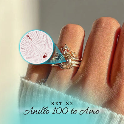 OFERTA ESPECIAL! SET X2 ANILLOS  AJUSTABLE 100 TE AMO💕💕💕