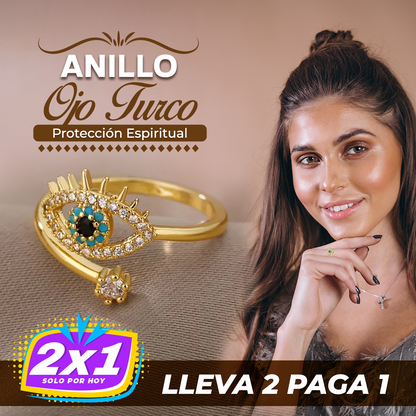 LLEVA 2 PAGA 1! ANILLOS DE OJO TURCO AMULETO PROTECTOR