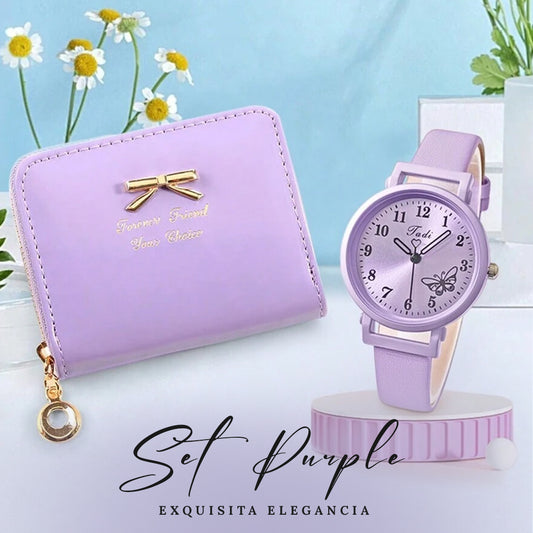 OFERTA ESPECIAL! SET DE BILLETERA + RELOJ PURPLE💜