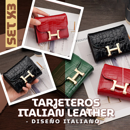 🔥GRAN PROMO🔥SET X 3 TARJETEROS ITALIAN LEATHER👩🏻👩🏻‍🦰